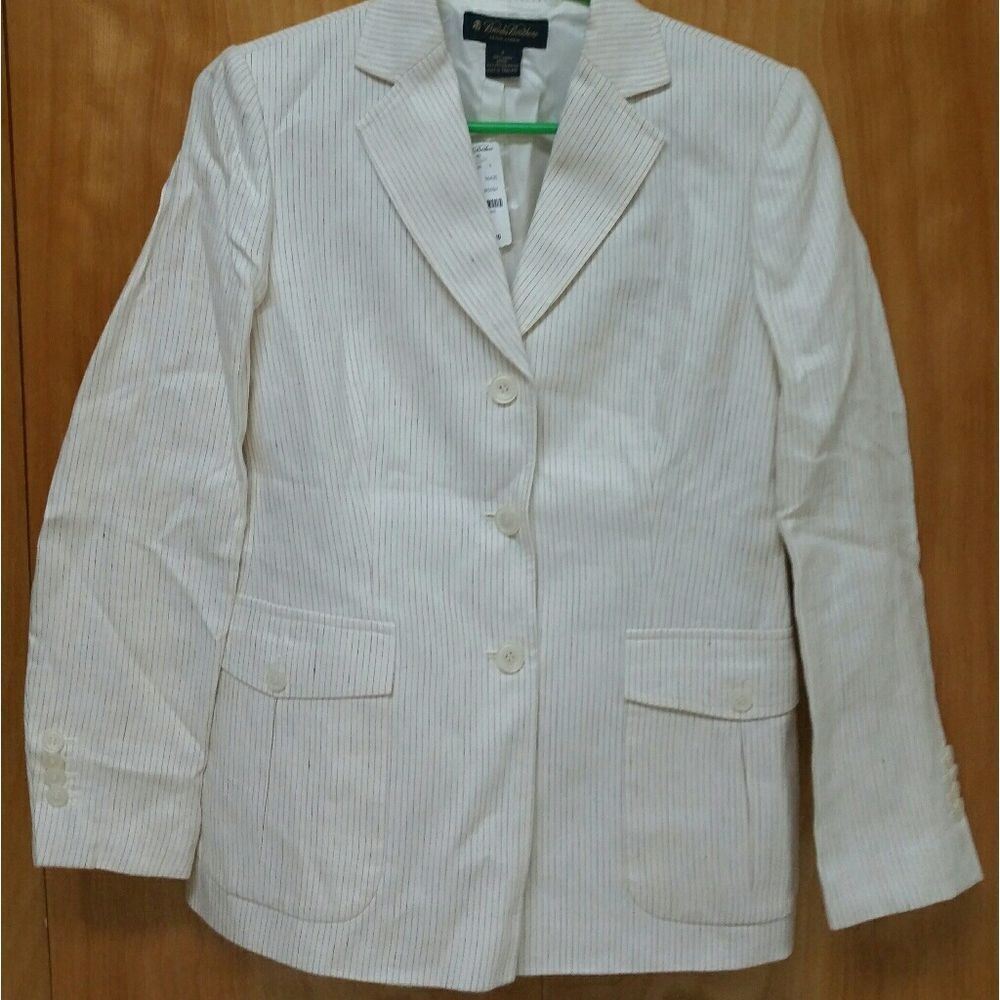 Brooks Brothers Cream Pinstripe Blazer